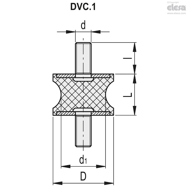 Threaded Studs, DVC.1-50-42-30-SST-M10-28-55